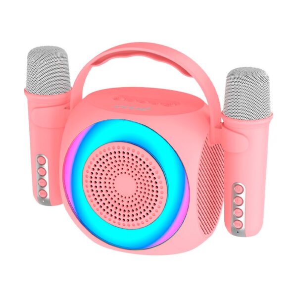 COOL ALTAVOZ BLUETOOTH UNIVERSAL MUSICA 6W MINI KARAOKE PARTY + 2 MICROFONOS ROSA