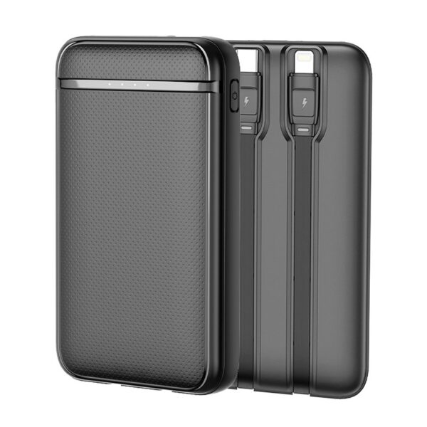 COOL BATERIA EXTERNA POWER BANK 5000 MAH (2 CABLES: TIPO C / LIGHTNING) NEGRO