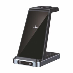 COOL DOCK BASE QI CARGADOR INALAMBRICO 3 EN 1 NEGRO